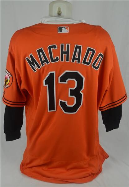 Lot Detail Manny Machado 2016 Baltimore Orioles Game Used Jersey w Dave Miedema LOA