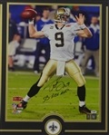 Drew Brees Autographed & Framed 16x20 Super Bowl XLIV MVP Inscribed Photo