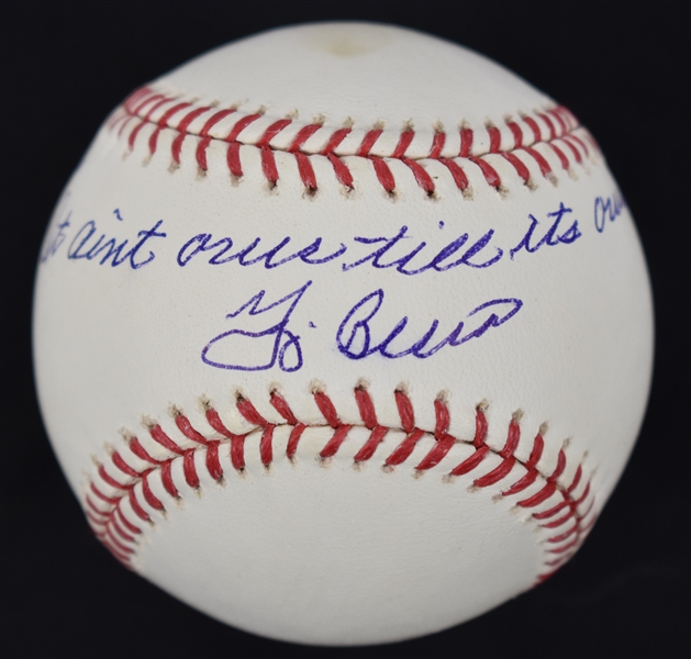 Yogi Berra "It Aint Over Til Its Over" Autographed Inscribed Baseball