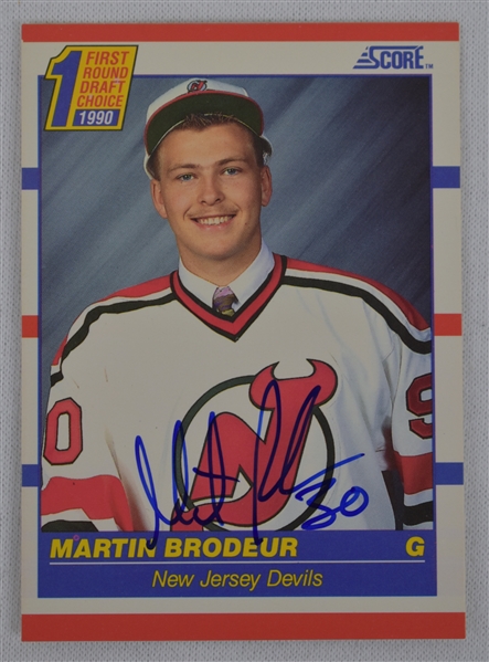 Martin Brodeur Autographed New Jersey Devils Rookie Hockey Card