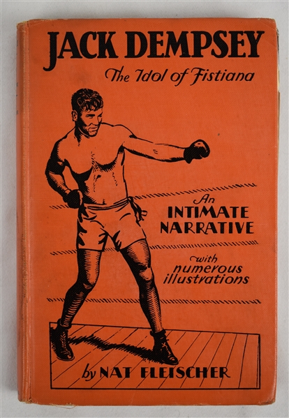 The Idol of Fistiana 1929 Hard Cover Book signed by Jack Dempsey