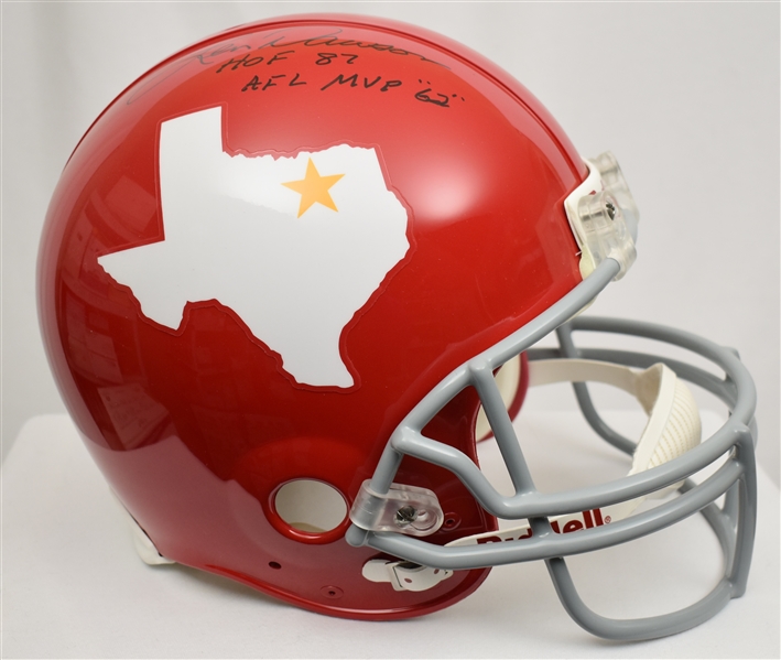 Len Dawson Autographed & Inscribed Full Size Authentic Dallas Texans AFL Helmet 