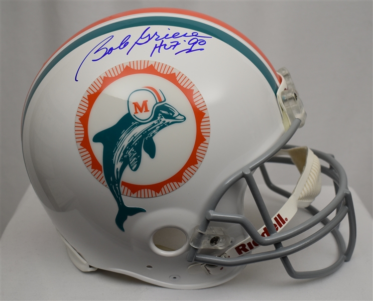 Bob Griese Autographed & Inscribed Full Size Authentic Miami Dolphins Helmet