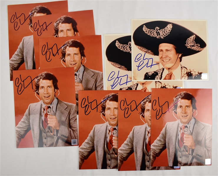 Chevy Chase Lot of 9 Autographed 8x10 Photos