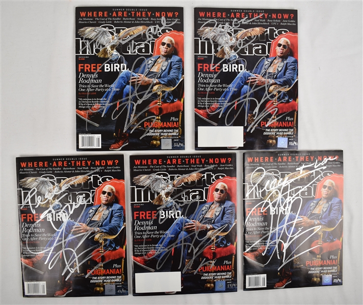 Dennis Rodman Lot of 5 Autographed Magazines