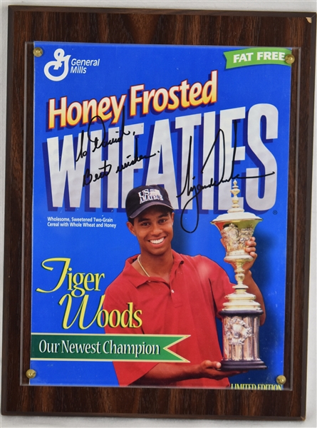 Tiger Woods Autographed Wheaties Box