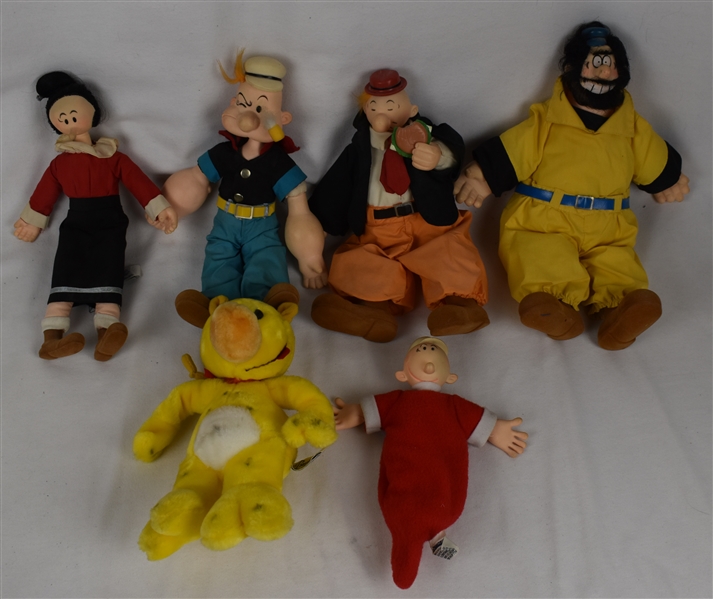 Vintage Lot of 6 Popeye 1985 King Features Dolls
