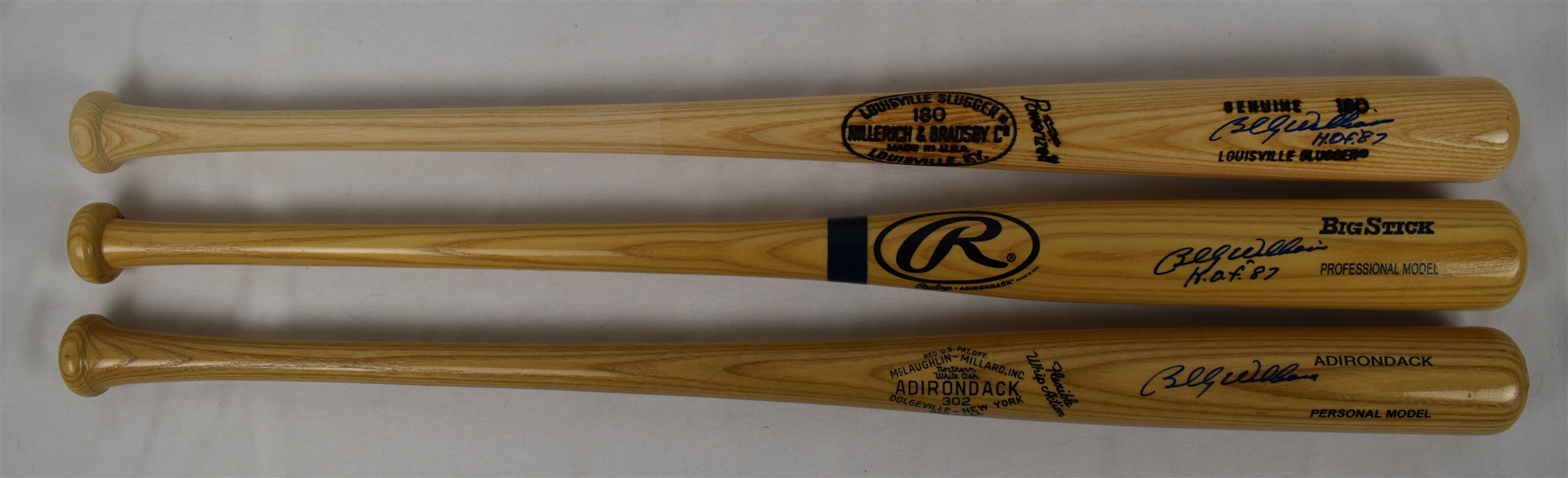 Billy Williams Lot of 3 Autographed Bats