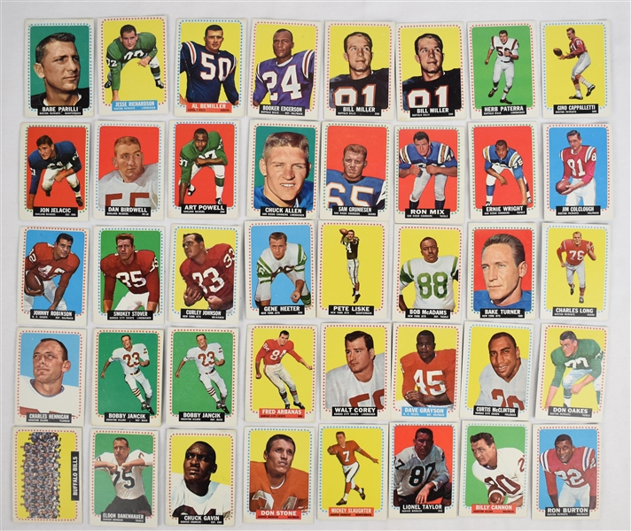Collection of 40 Topps 1964 Football Cards 