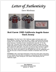Rod Carew 1985 California Angels Game Used Jersey w/Dave Miedema LOA