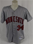 Kirby Puckett 1992 Minnesota Twins Game Used Jersey w/Dave Miedema LOA