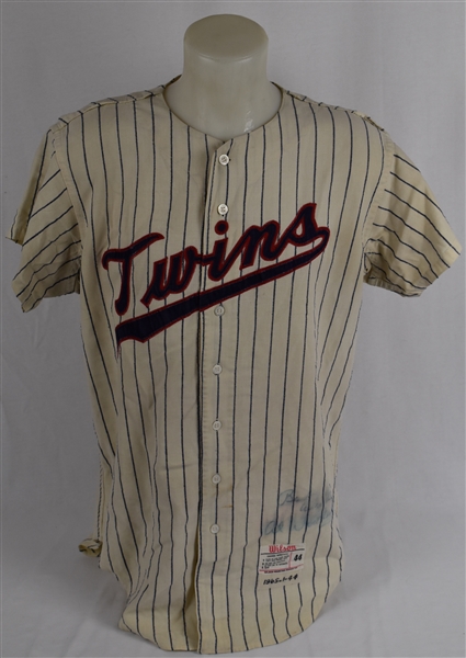 Al Worthington 1965 Minnesota Twins Game Used Jersey w/Dave Miedema LOA