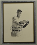 Joe DiMaggio 1994 Autographed & Framed Lithograph