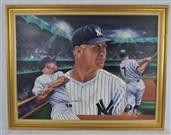 Mickey Mantle 1986 Original Oil Painting Mickey at Night” by Robert Stephen Simon