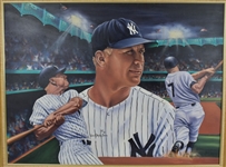 Mickey Mantle 1986 Original Oil Painting Mickey at Night” by Robert Stephen Simon