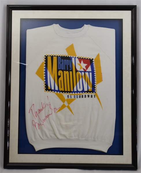 Barry Manilow Autographed & Framed Sweatshirt