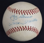 Vintage 1950s Mickey Mantle & Yogi Berra Dual Signed OAL William Harridge Baseball w/Reach Box