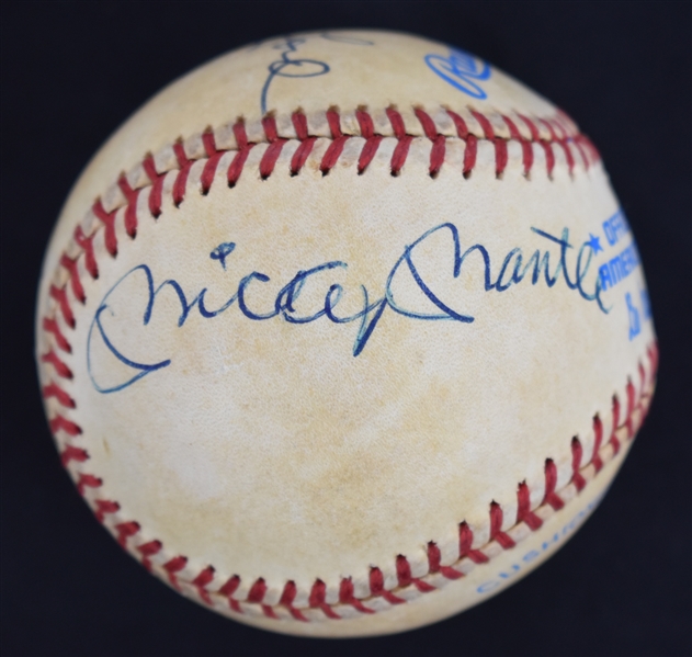 Lot Detail - Mickey Mantle Billy Martin & Whitey Ford Autographed Baseball