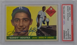 Sandy Koufax Autographed 1955 Topps Rookie Card PSA 10