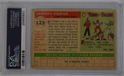 Sandy Koufax Autographed 1955 Topps Rookie Card PSA 10
