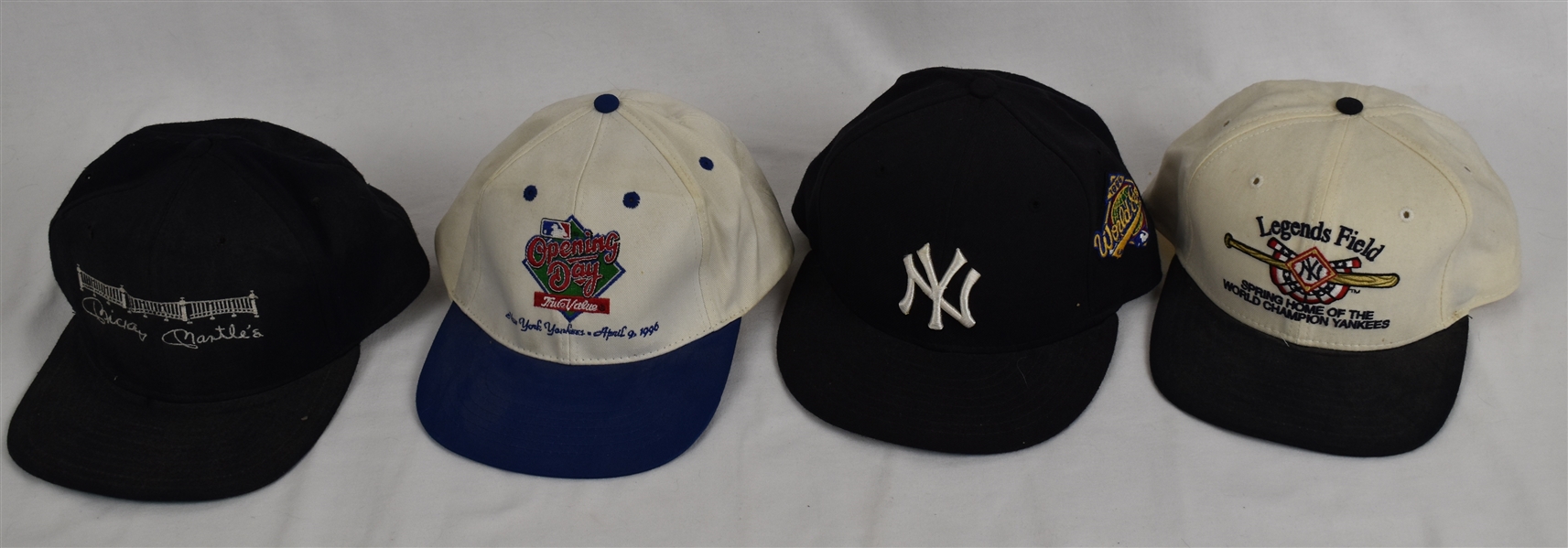 New York Yankee Collection of 4 Hats w/Mickey Mantle