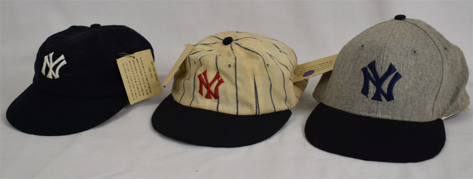 New York Yankee Collection of 3 Vintage Style Hats w/Tags
