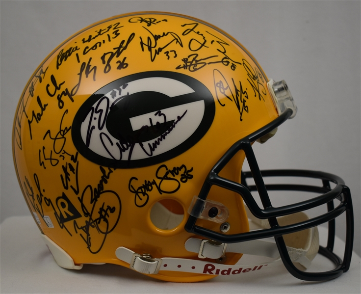 Green Bay Packers Super Bowl Championship Team Signed Helmet w/Brett Favre & Reggie White 