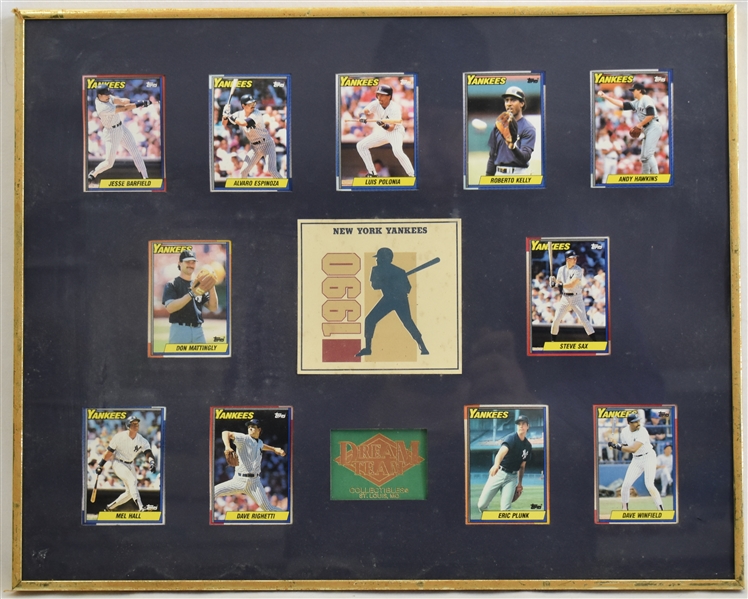 New York Yankees 1990 "Dream Team" Framed Baseball Card Display