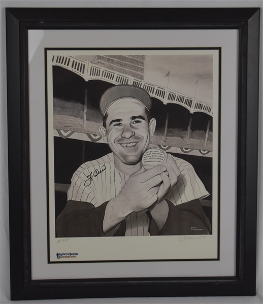 Yogi Berra Autographed James Fiorentino Artist Proof Lithograph