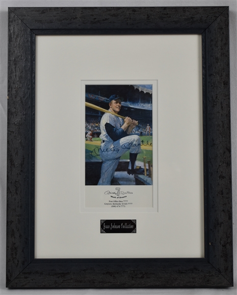 Mickey Mantle Autographed Limited Edition Display From Greer Johnson Collection