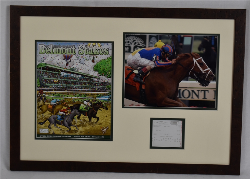 Belmont Stakes 2007 Framed Display w/Fazzino Cover