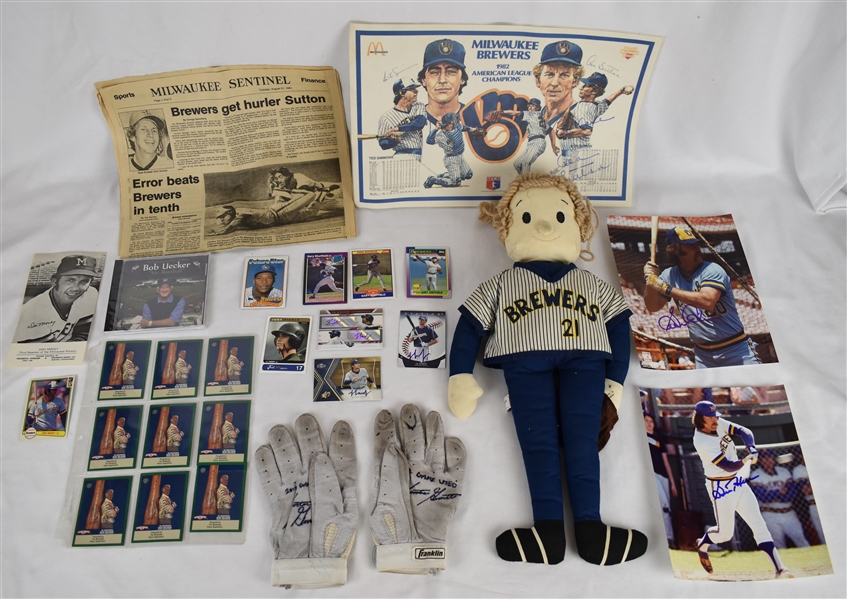 Milwaukee Brewers Collection w/Auto Gary Sheffield Rookie Card