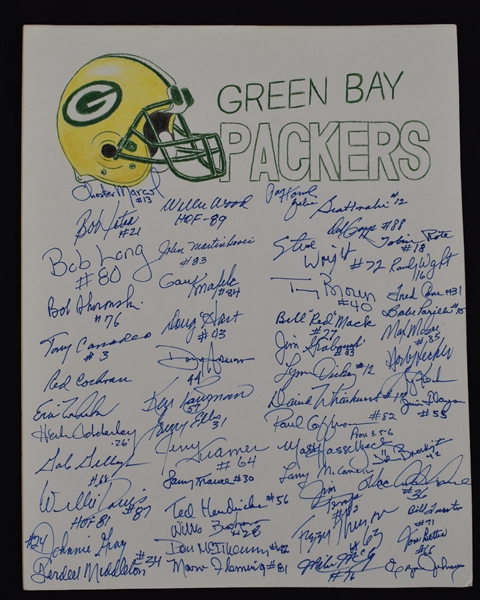 Green Bay Packers Autographed Display w/53 Signatures