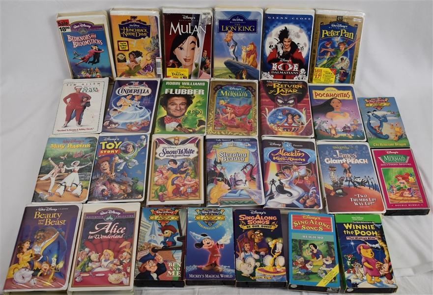 Collection of 27 Walt Disney VHS Tapes 