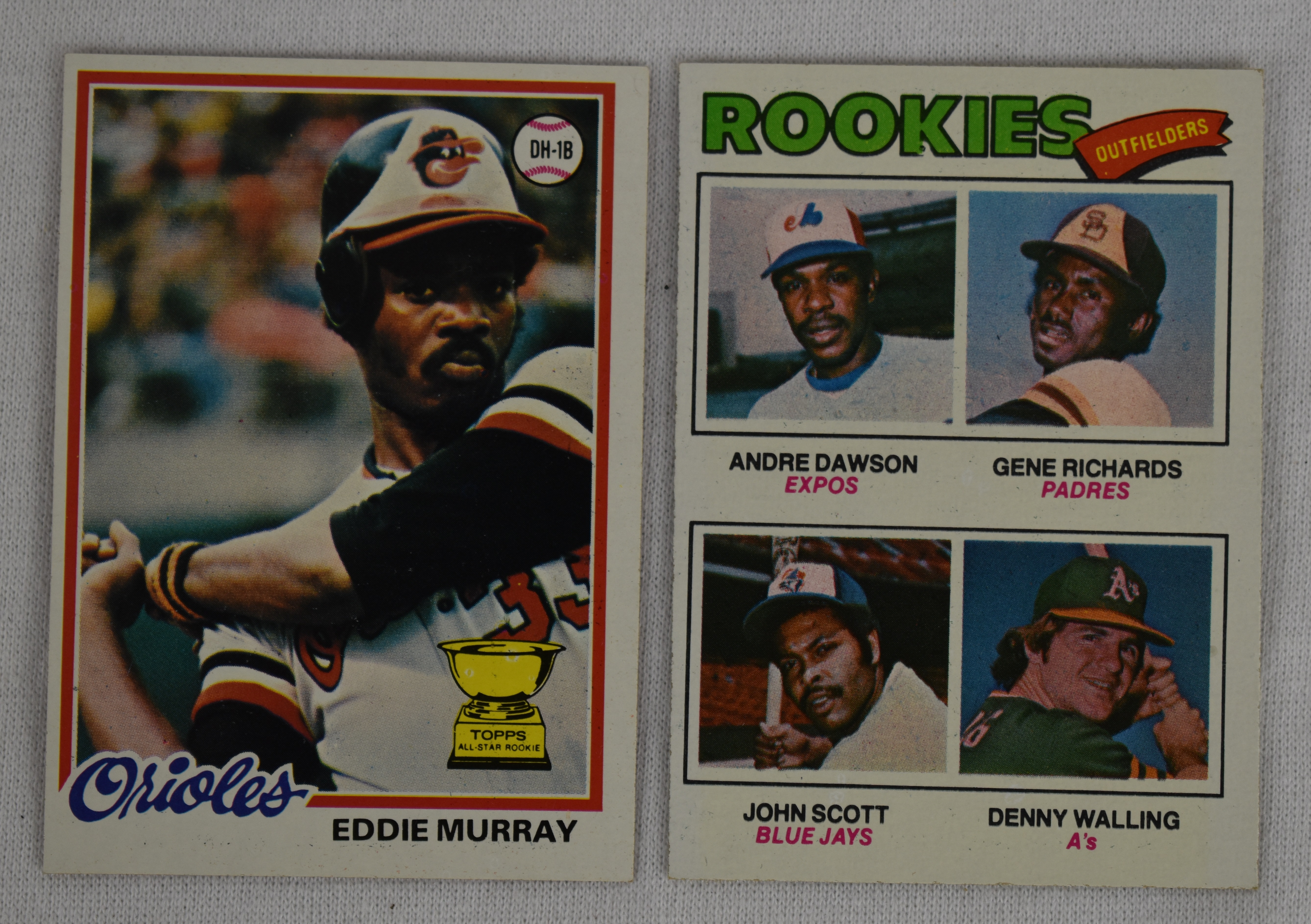 Lot detail andre dawson 1977 eddie murray 1978 topps rookie cards