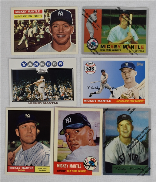 Mickey Mantle Collection of 7 Reprint Cards