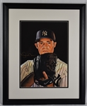 Mariano Rivera Original James Fiorentino Watercolor Painting w/Rivera Autograph