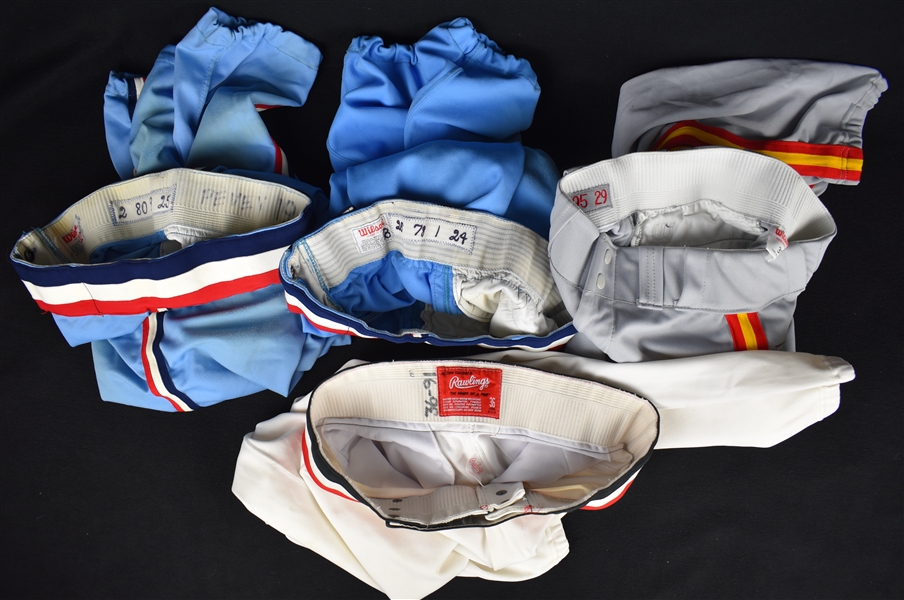 Collection of 4 Pairs of Game Used Pants w/John Castino & Mike Cubbage 