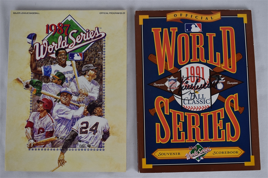 Kirby Puckett Autographed 1991 World Series Programs & 1987 WS Program