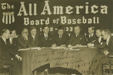 Babe Ruth 1933 The All American Board of Baseball Autographed & Inscribed Photograph w/Full JSA LOA