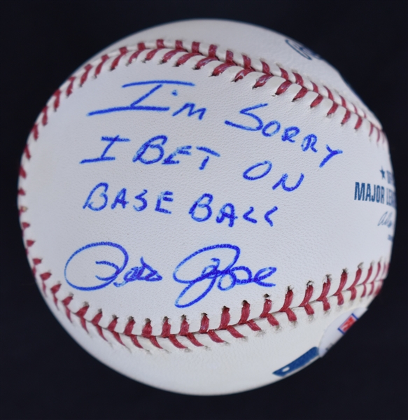 Pete Rose Autographed & Inscribed "Im Sorry I Bet on Baseball" Ball
