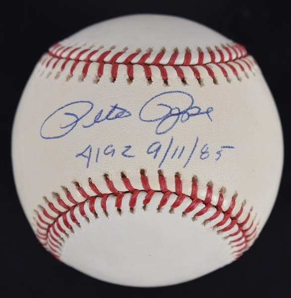 Pete Rose Autographed & Inscribed 4192 Hit Baseball