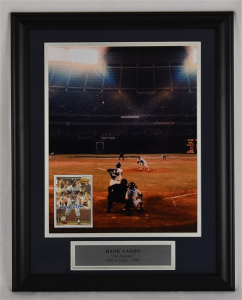 Hank Aaron 715th Home Run Autographed Framed Display