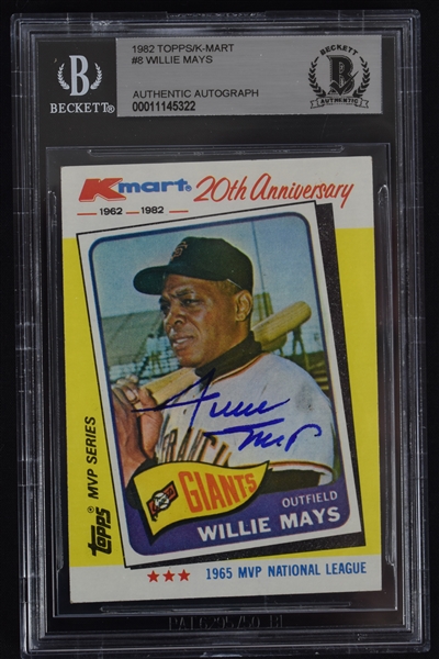 Willie Mays Autographed K-Mart Card Beckett Authentication
