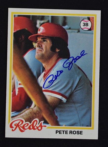 Pete Rose Autographed 1977 Topps Card 
