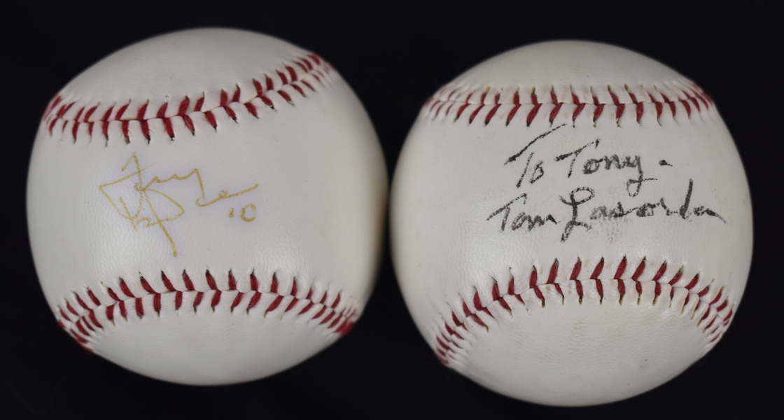 Tom Lasorda & Tony La Russa Autographed Baseballs
