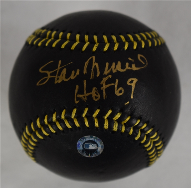 Stan Musial Autographed Limited Edition Black Baseball