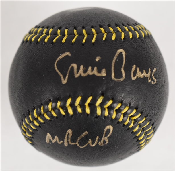 Ernie Banks Autographed Limited Edition Black Baseball