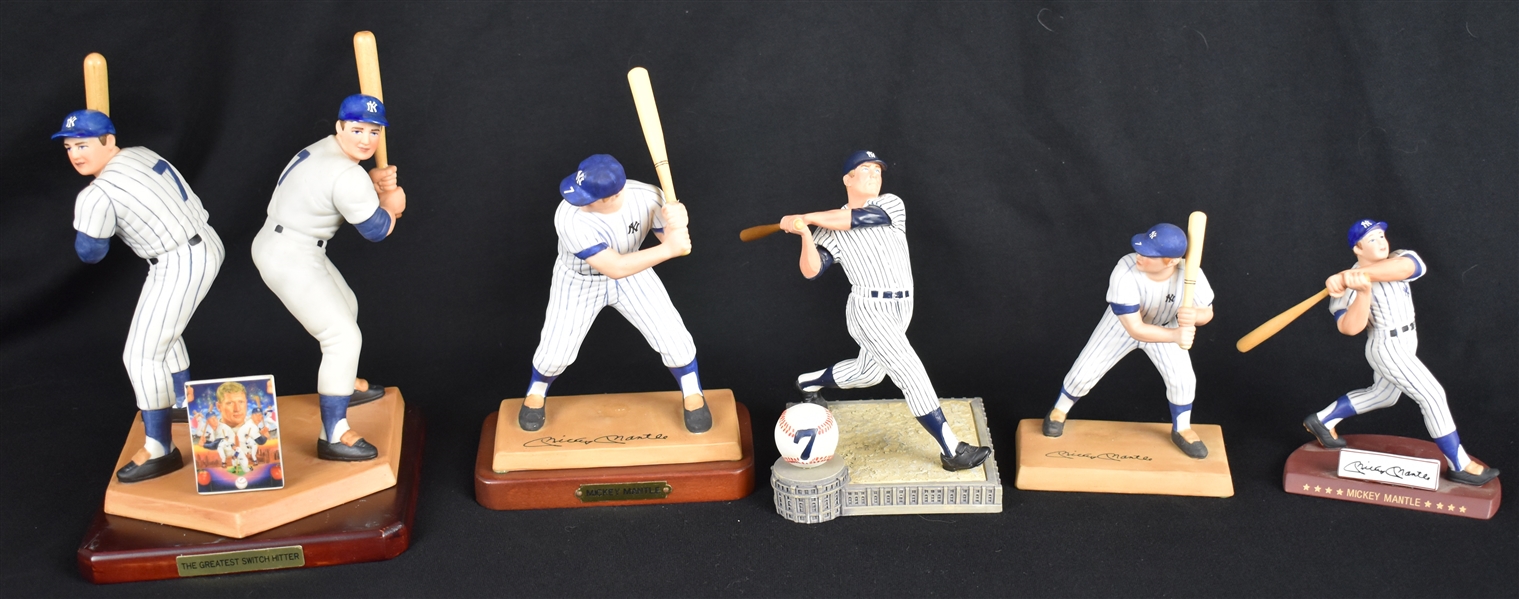 Mickey Mantle Collection of 5 Porcelain Figurines 
