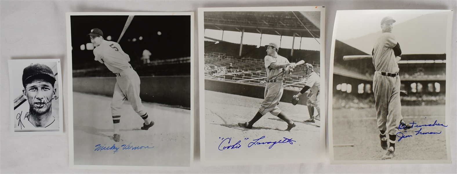 Baseball Lot of 4 Autographed Photos w/Lefty Grove Burke Photo